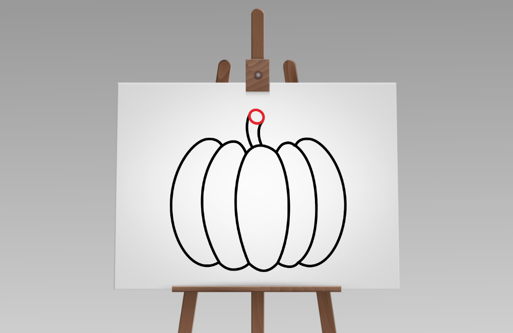 how to draw a simple pumpkin
