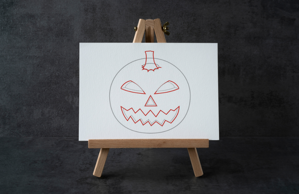 how to draw a halloween pumpkin