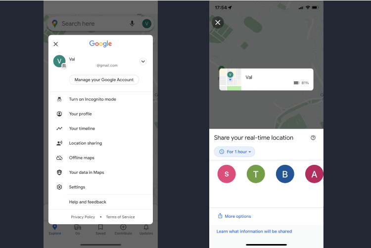 how to share location on android
