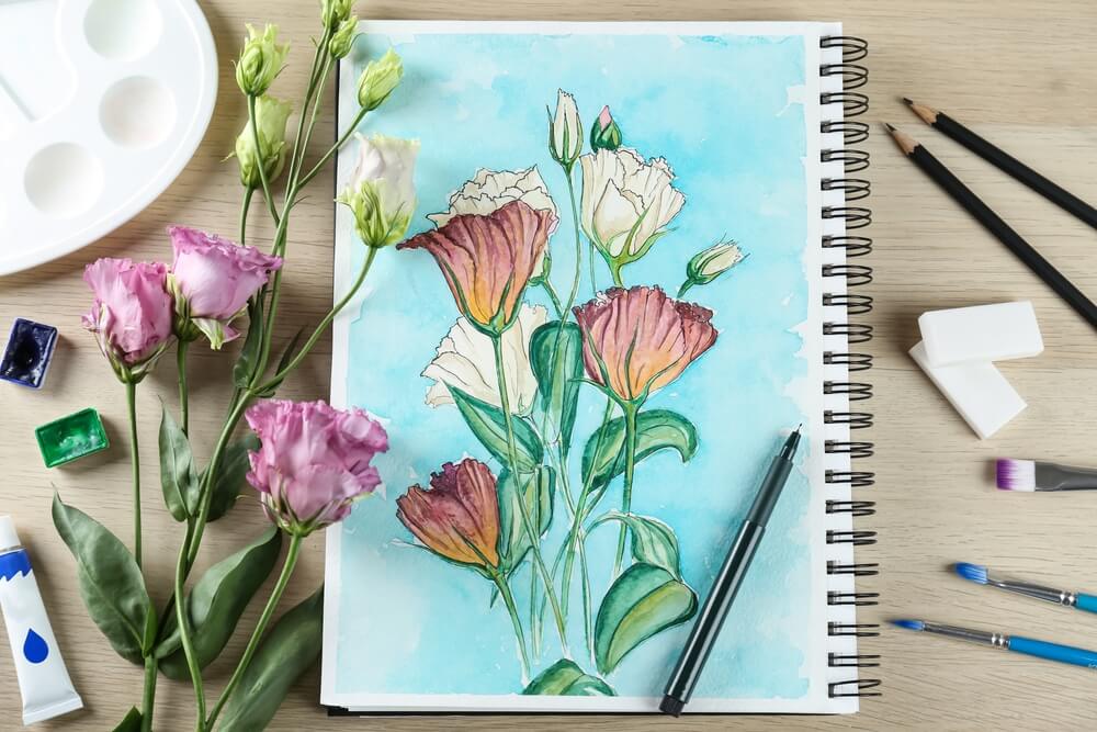 как нарисовать цветы гуашью