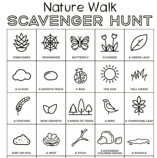 nature scavenger hunt ideas